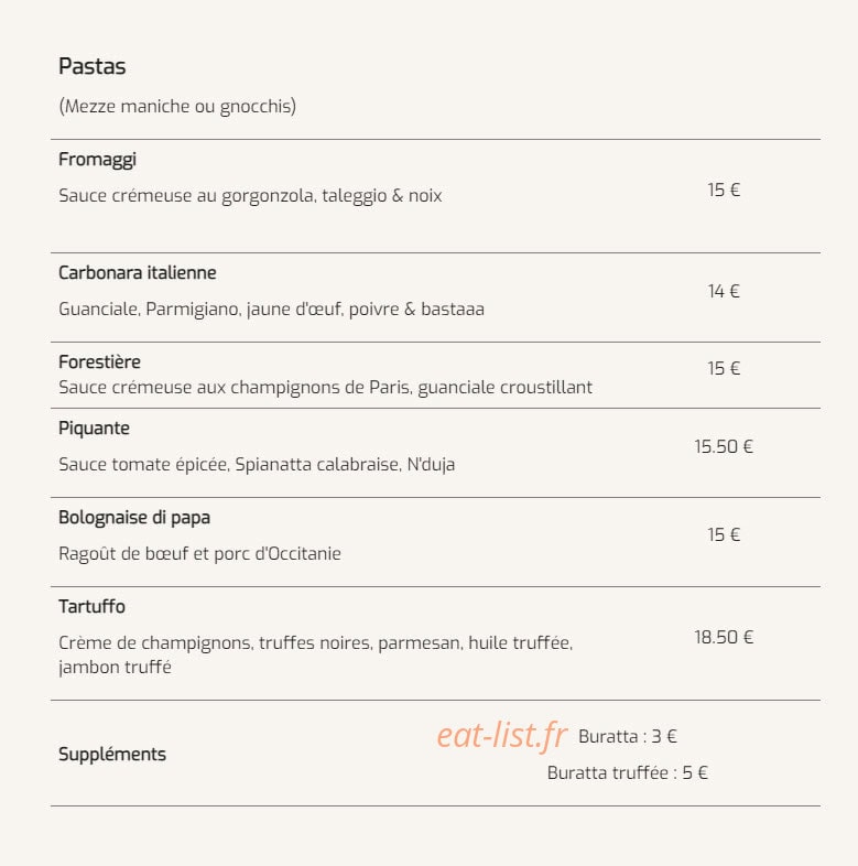 Chez Mateo — carte page 4