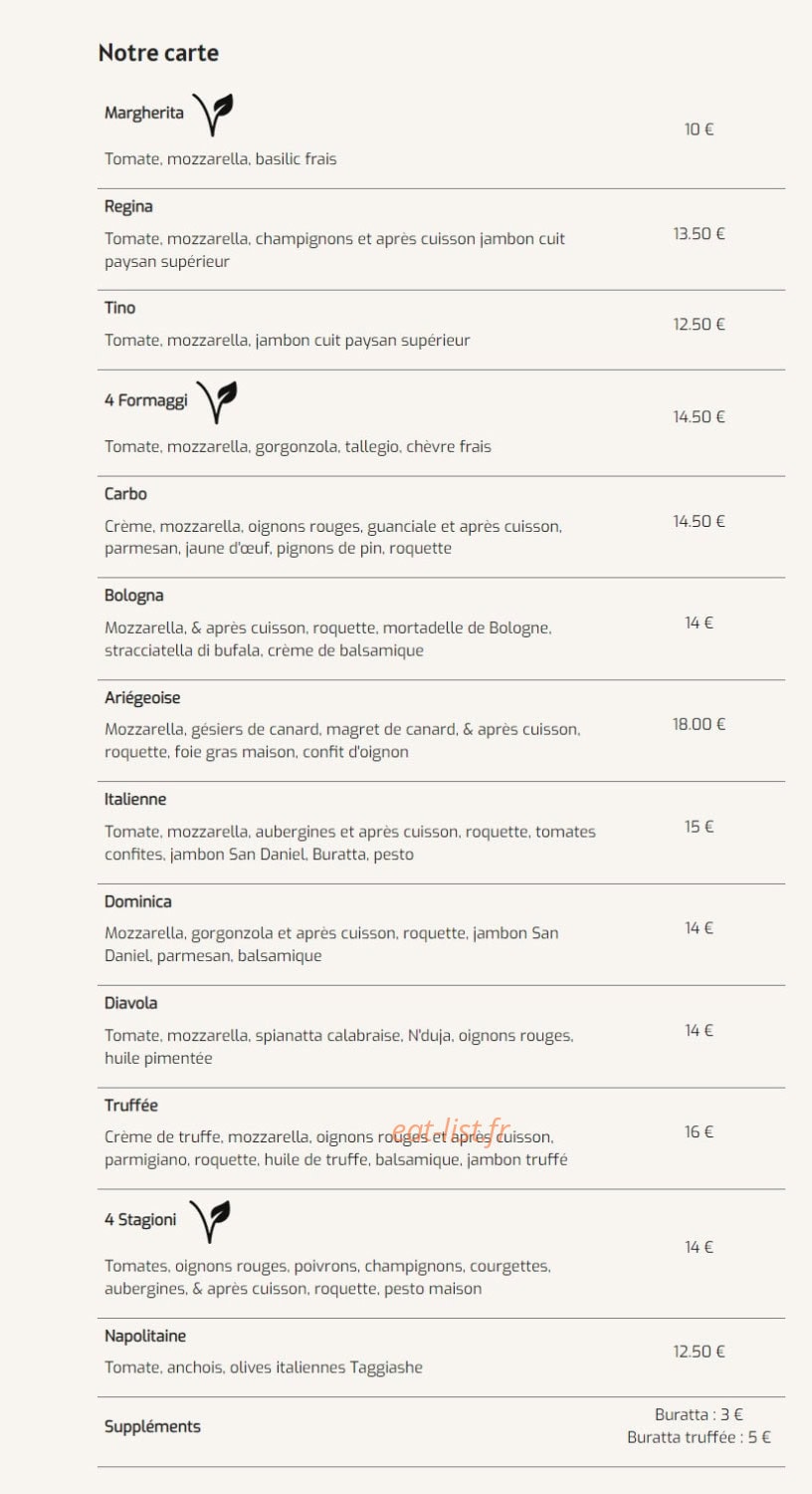Chez Mateo — carte page 1