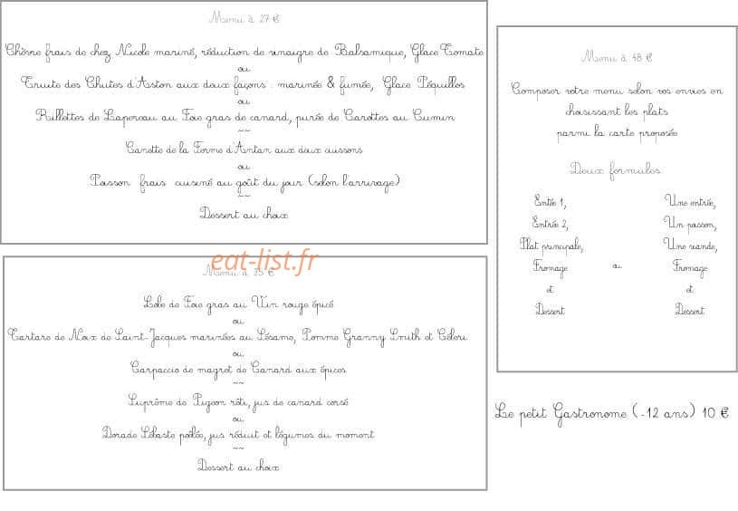 Auberge Pierre Bayle — carte page 1