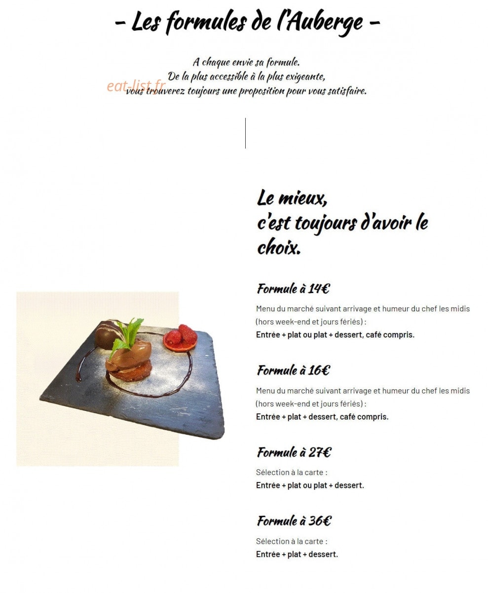 Auberge Pierre Bayle — carte page 2