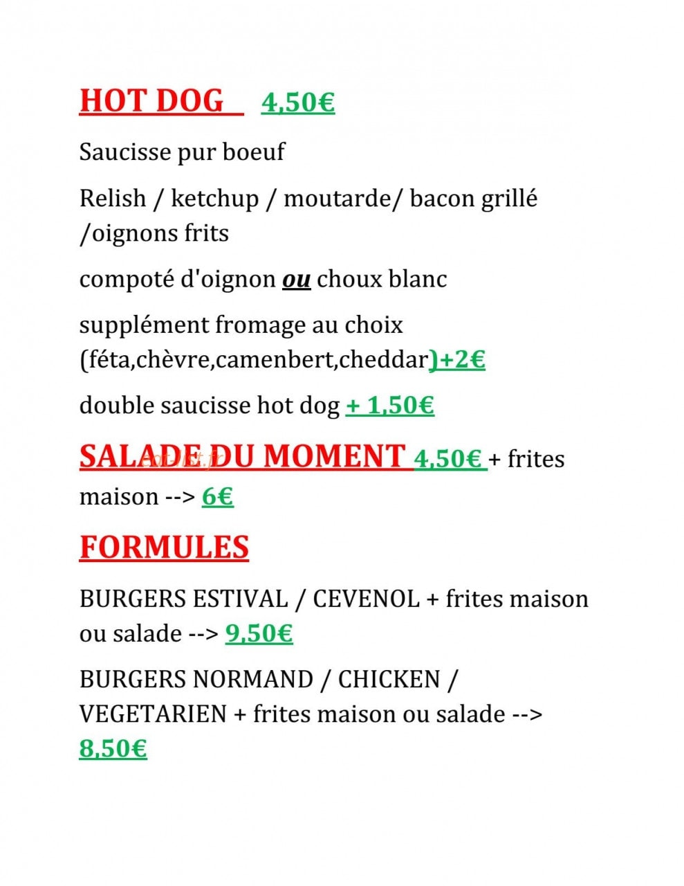 R'stream Burger — carte page 2