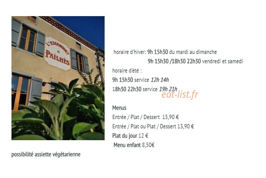 L'Estanquet de Pailhes — carte page 1
