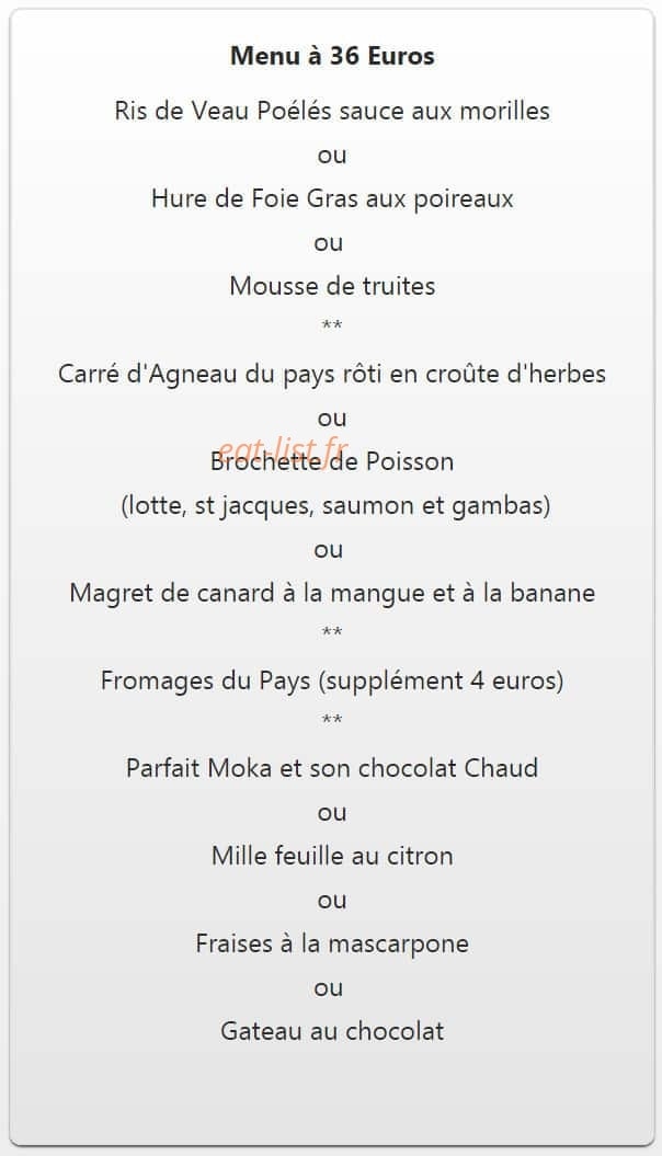 Hostellerie de la Poste — carte page 2