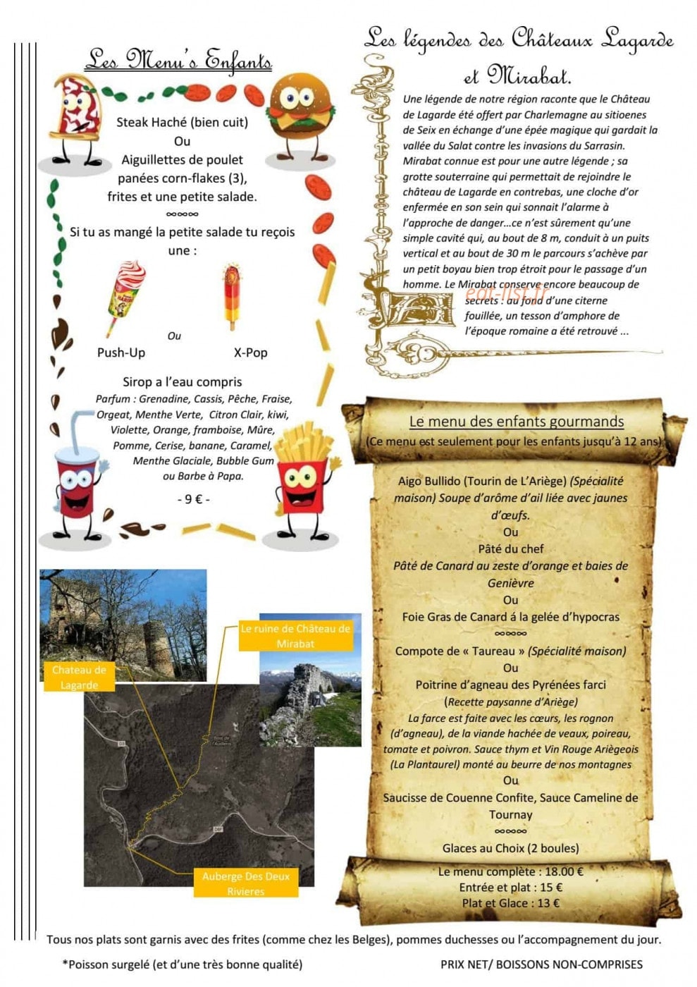 Auberge des Deux Rivières — carte page 1