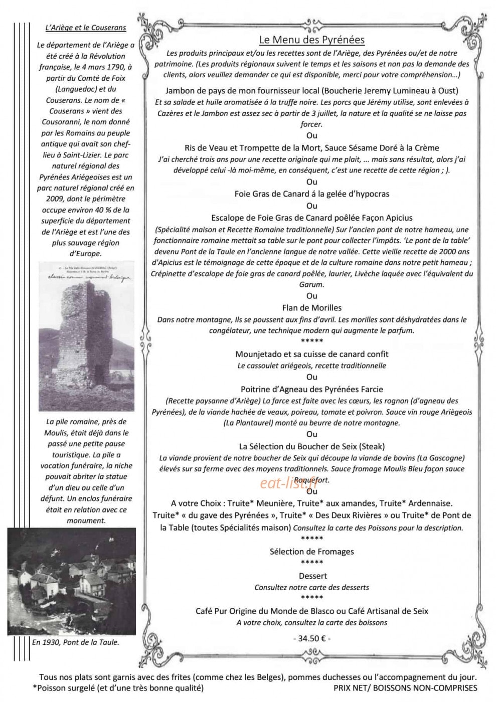 Auberge des Deux Rivières — carte page 5