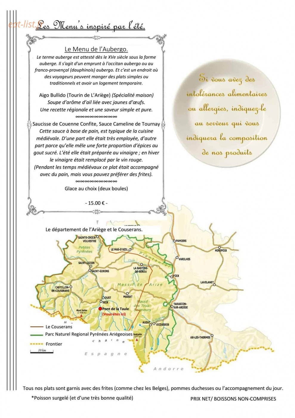 Auberge des Deux Rivières — carte page 2