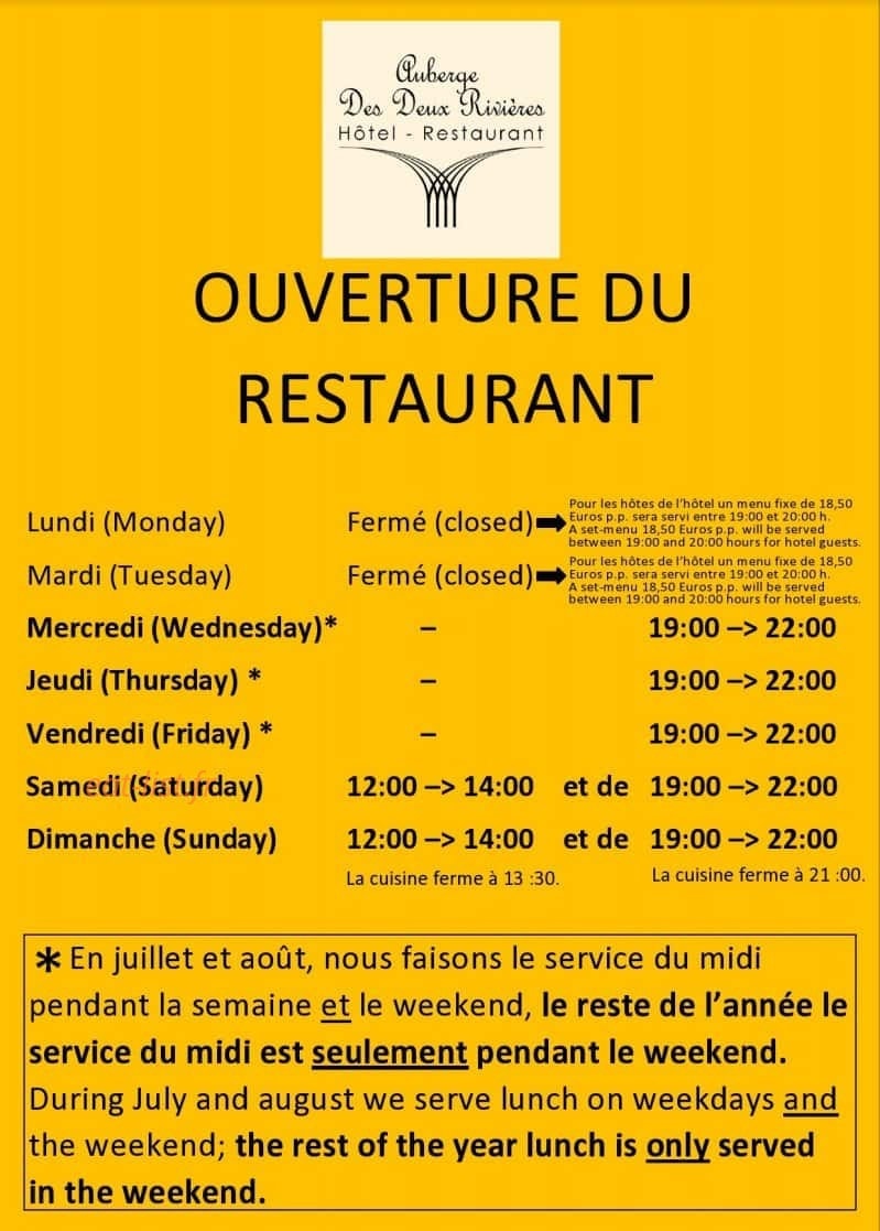 Auberge des Deux Rivières — carte page 8