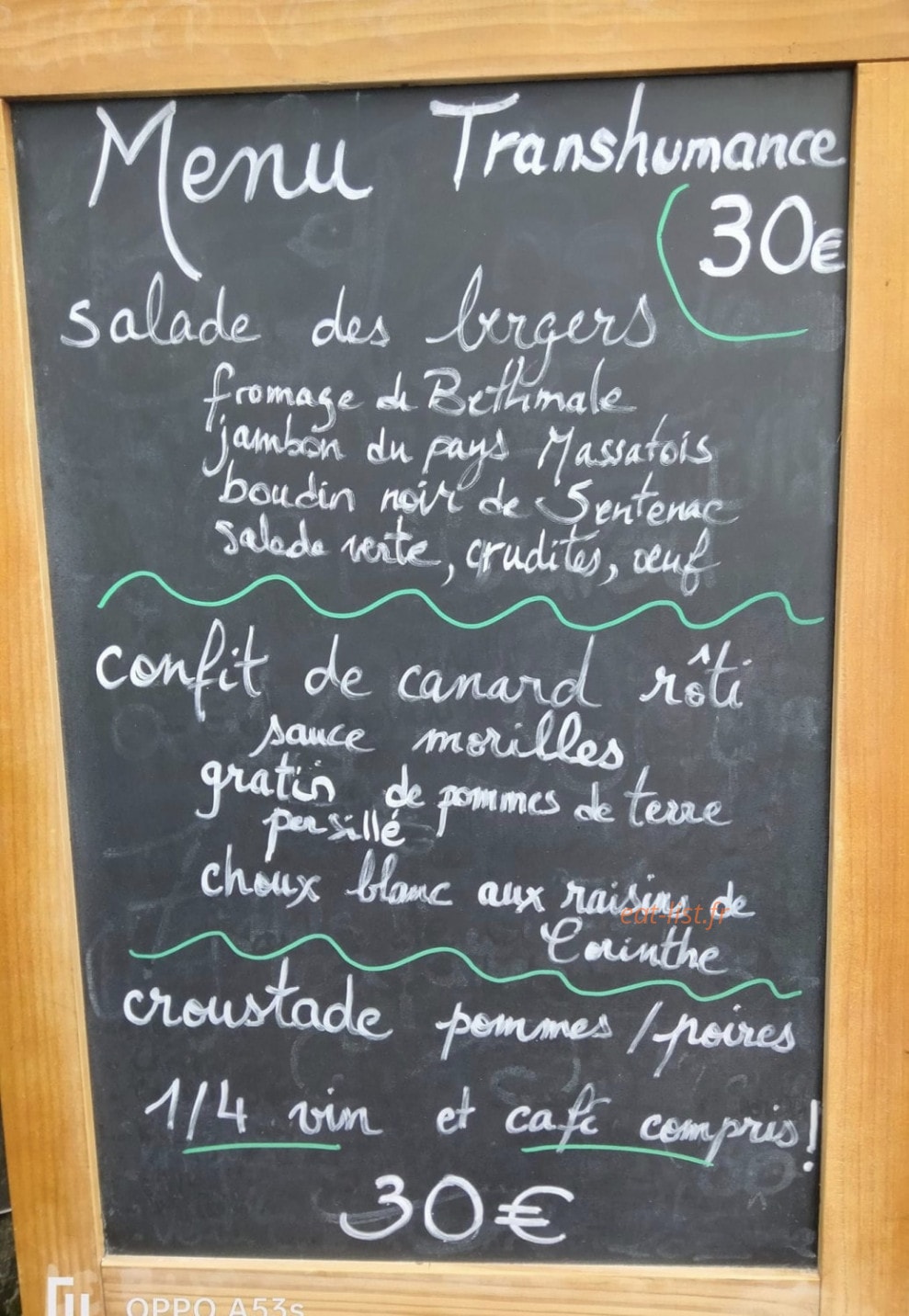 Les deux saveurs — carte page 1