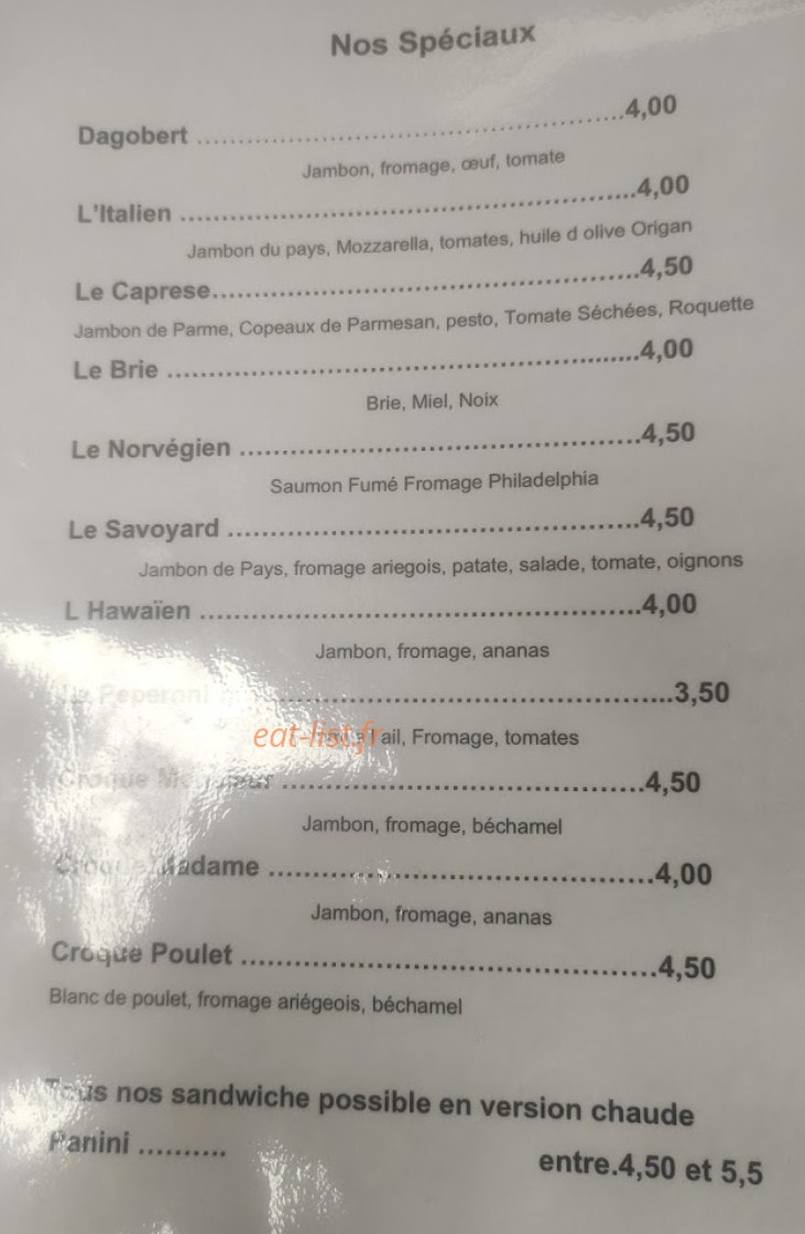 Switch Club Sandwich — carte page 2