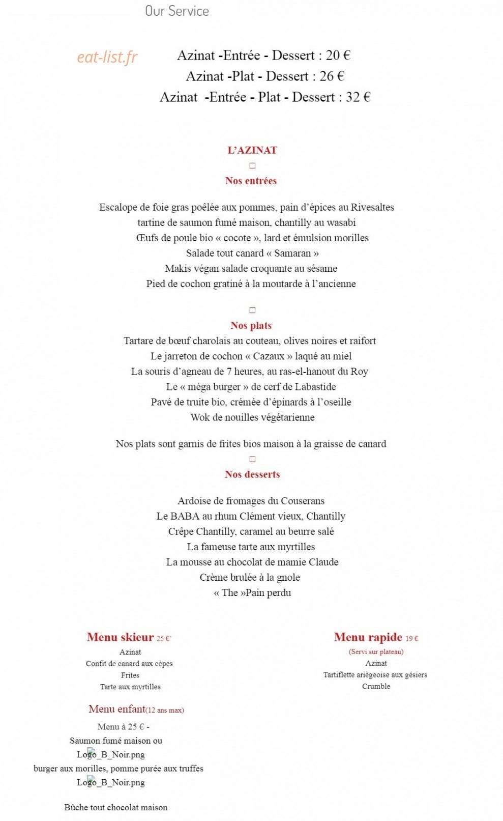 Chalet de Beauregard — carte page 1
