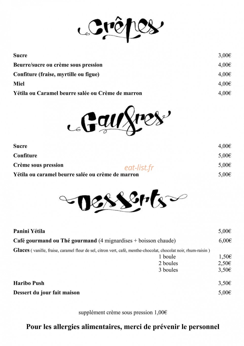 Le Yéti — carte page 5