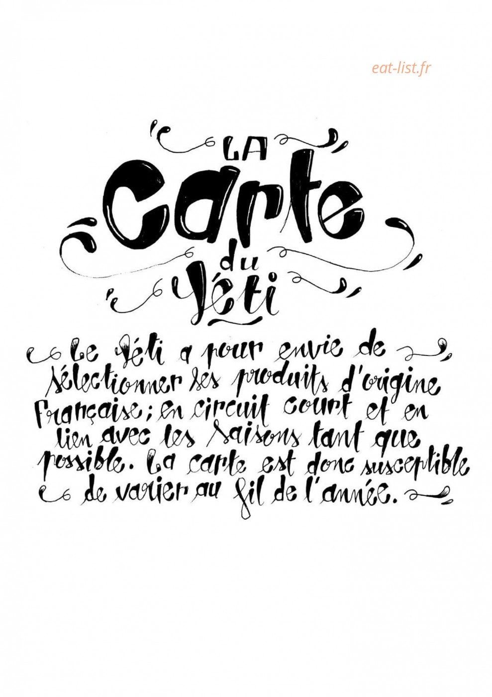 Le Yéti — carte page 1