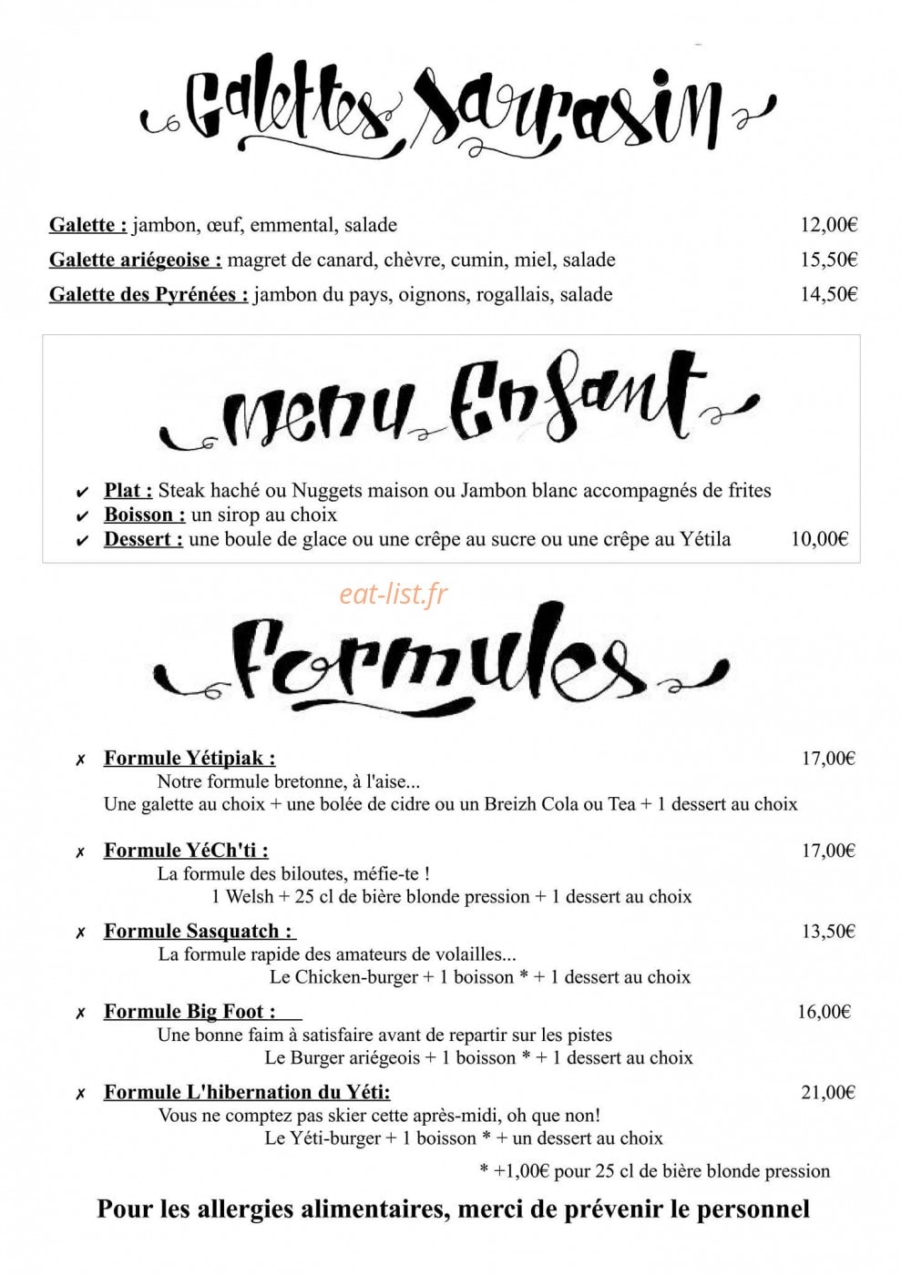 Le Yéti — carte page 4