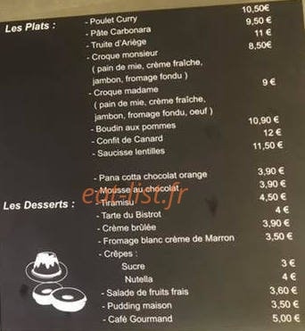 Le Bistrot Du Marché — carte page 2