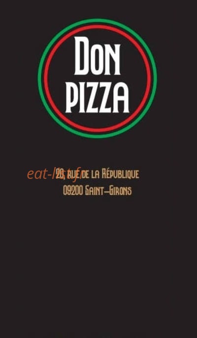 Don Pizza — carte page 1