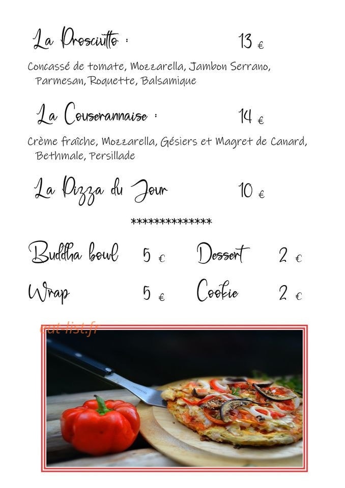 La Cuisine de Julien — carte page 2
