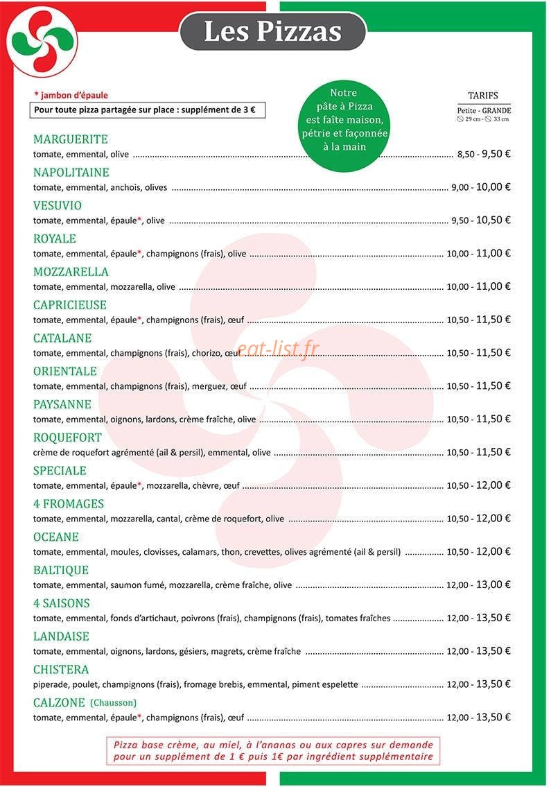 Le Chistera — carte page 1