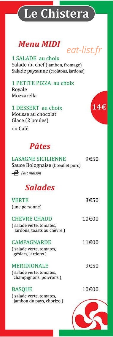 Le Chistera — carte page 2