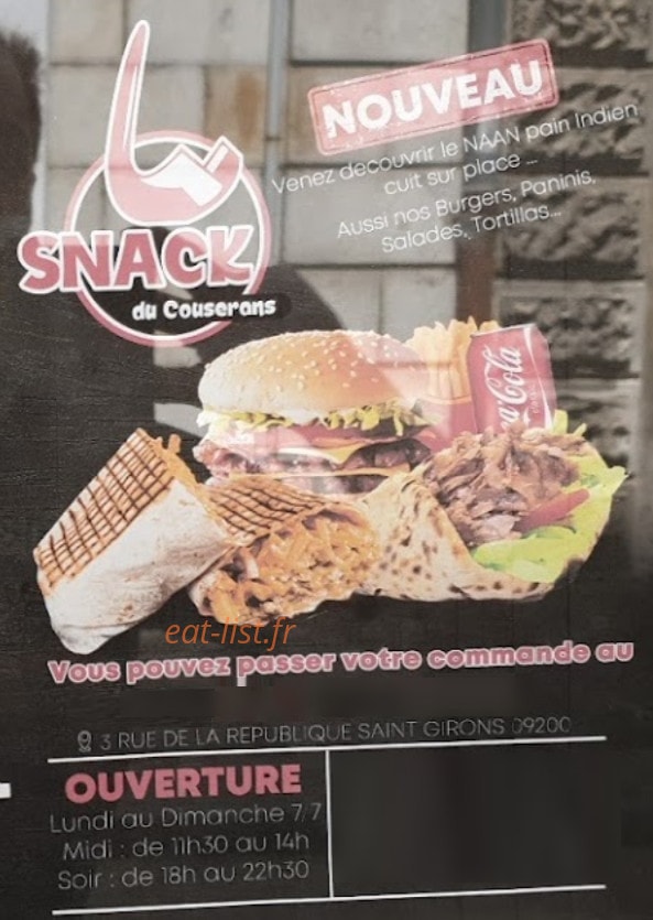Snack du Couserans — carte page 1