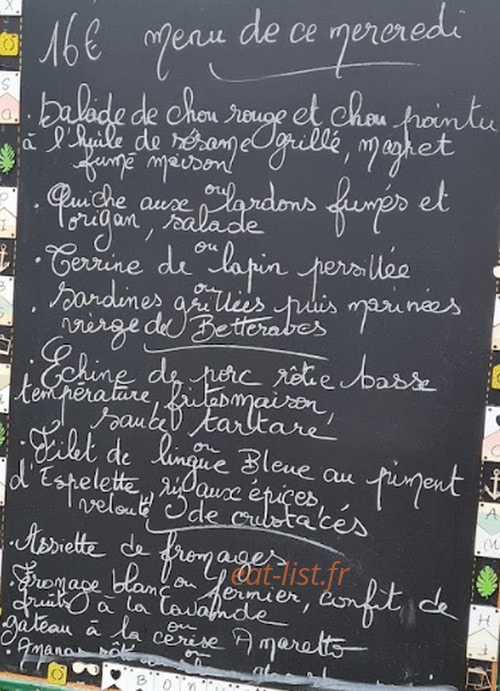 La Cantine du Prieuré — carte page 1