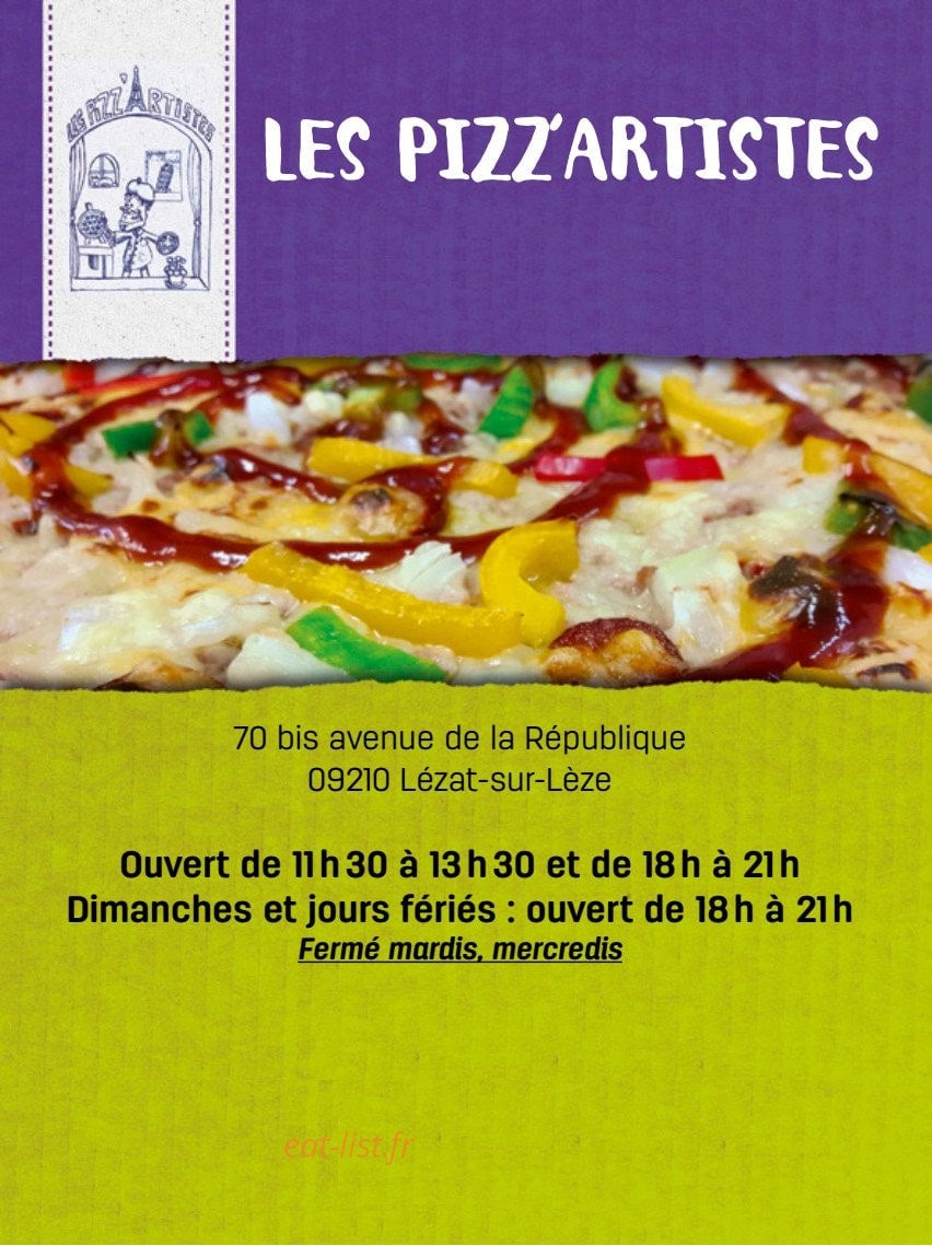 Les Pizz'Artistes — carte page 1