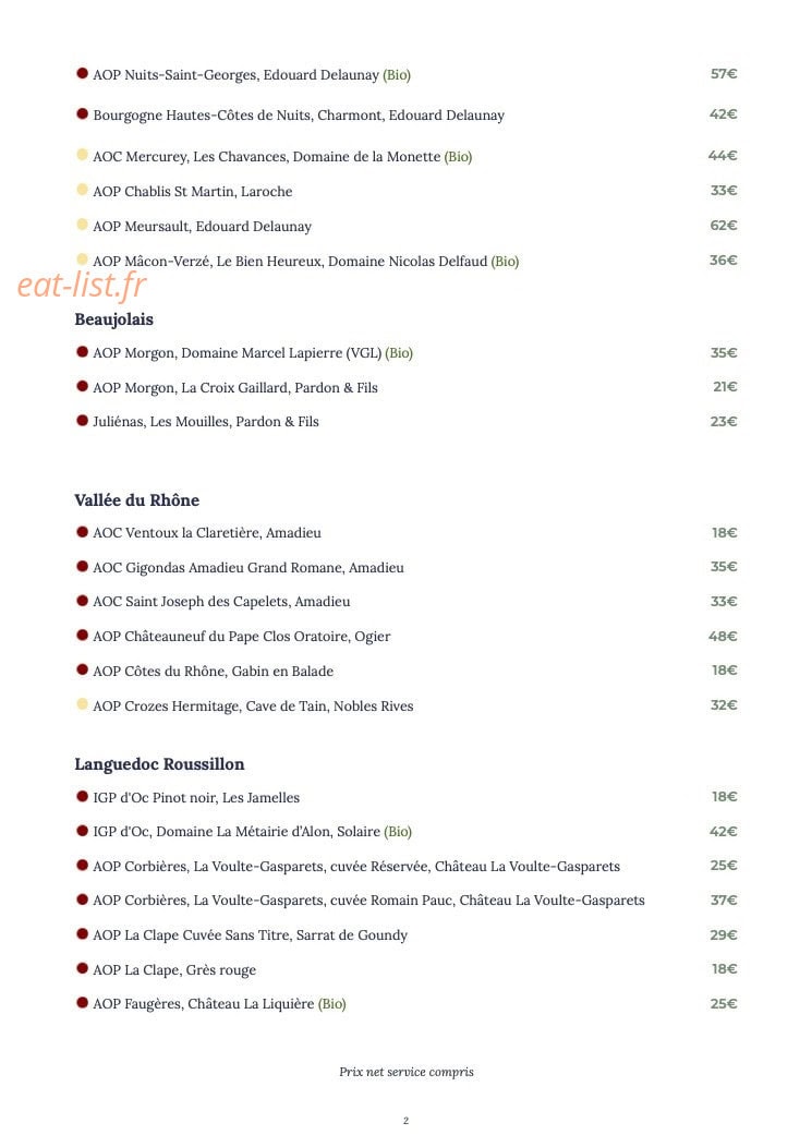 Le Café Rousse — carte page 4