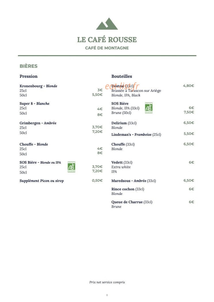 Le Café Rousse — carte page 3