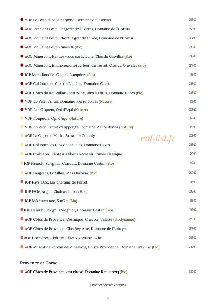 Le Café Rousse — carte page 5