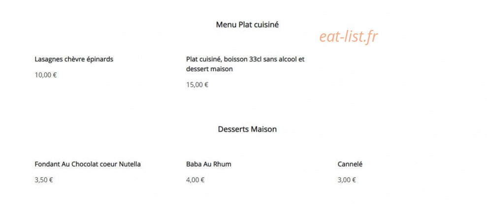 Aux saveurs de Babeth — carte page 4