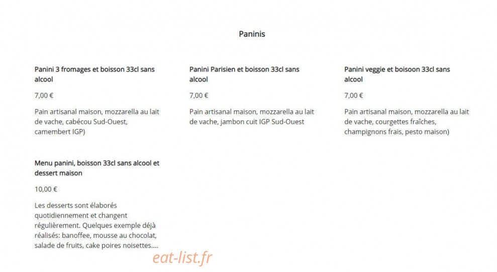 Aux saveurs de Babeth — carte page 3