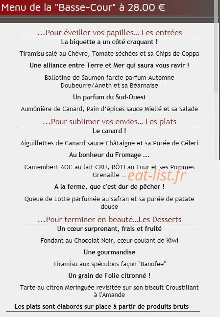 La Ferme ô Délices — carte page 2