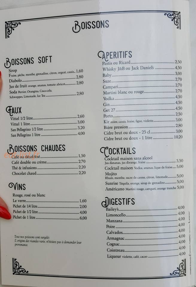 Brasserie Du Mas — carte page 4