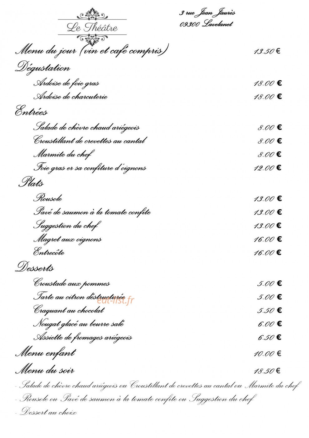 Le Théâtre — carte page 1