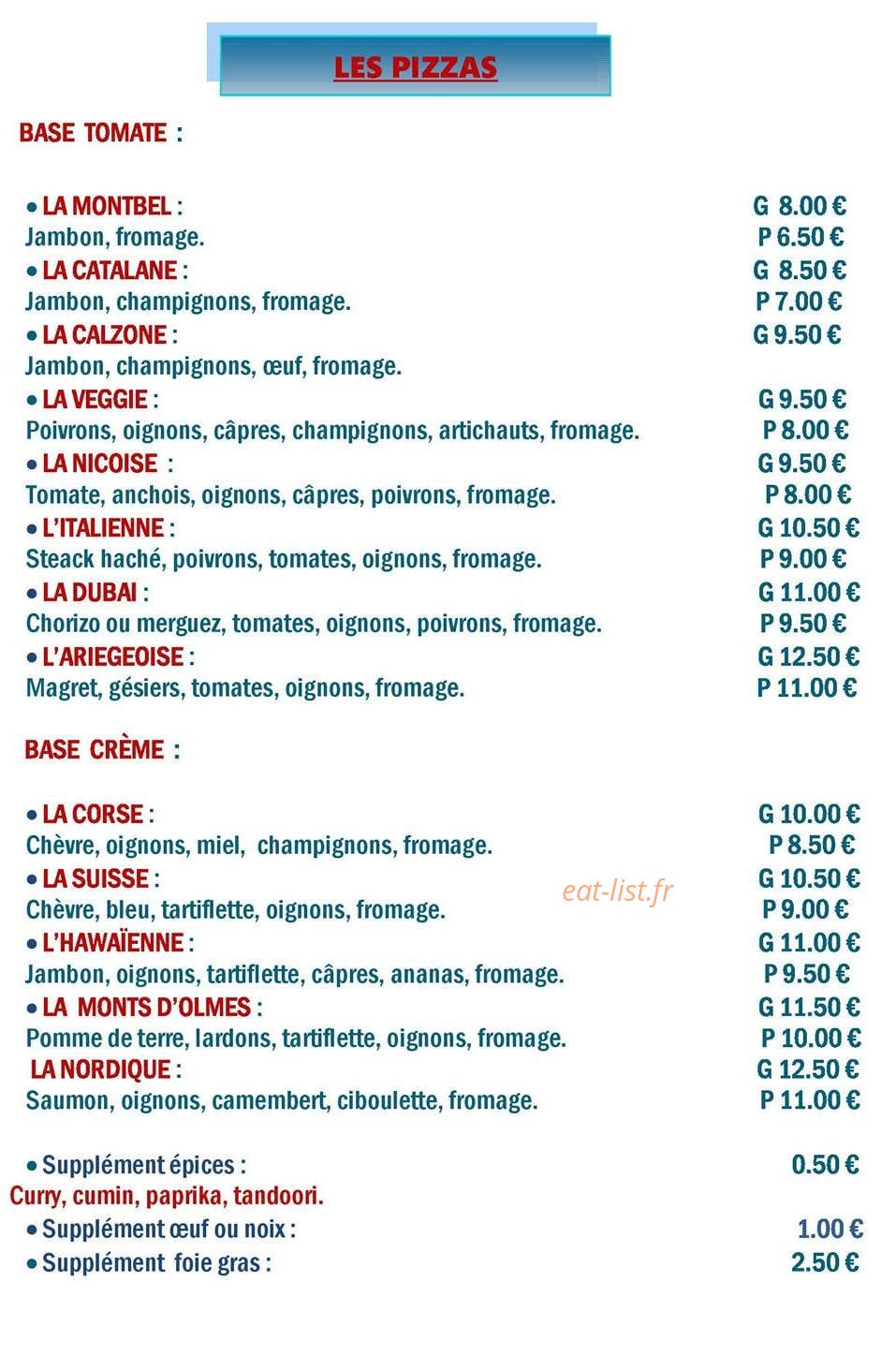 Le Voyage Culinaire — carte page 3