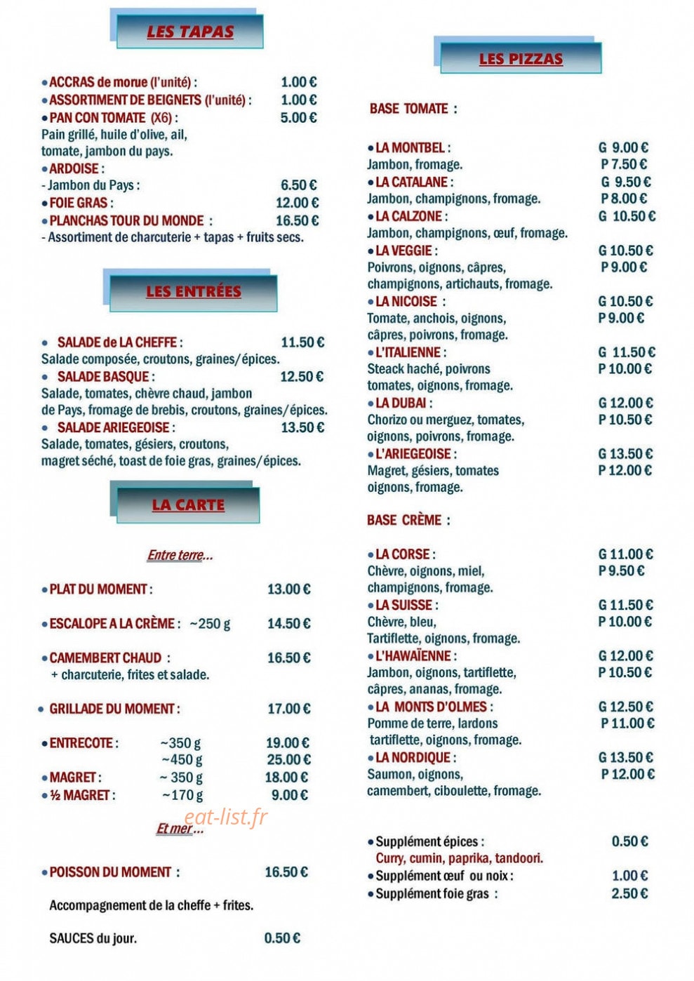 Le Voyage Culinaire — carte page 4