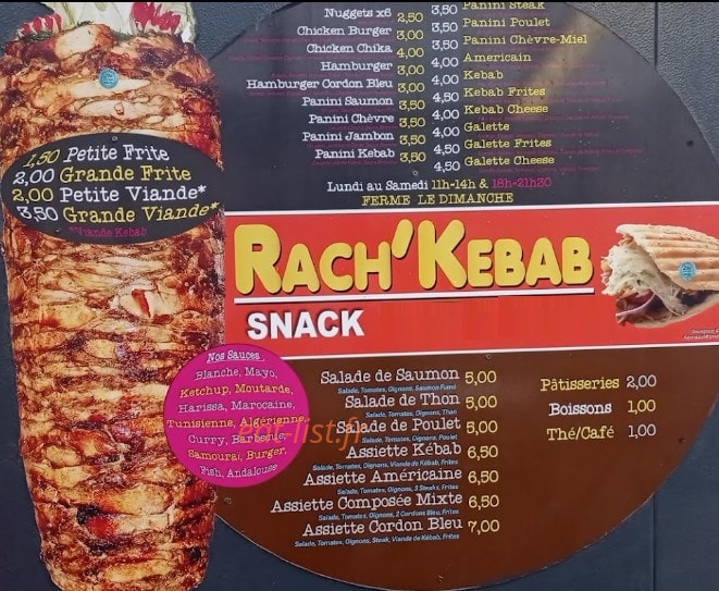 Rach'Kebab — carte page 1