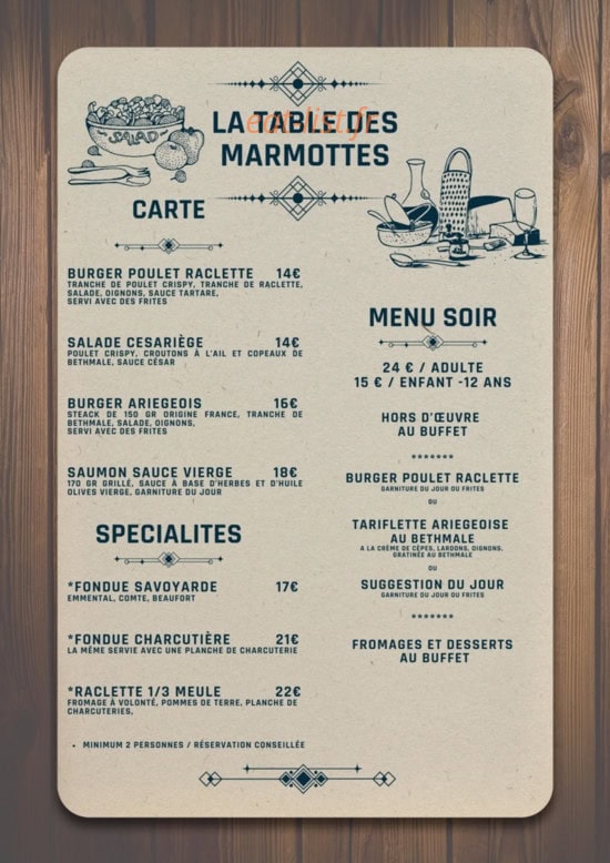 La table des Marmottes — carte page 1