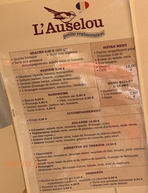 L'auselou — carte page 1