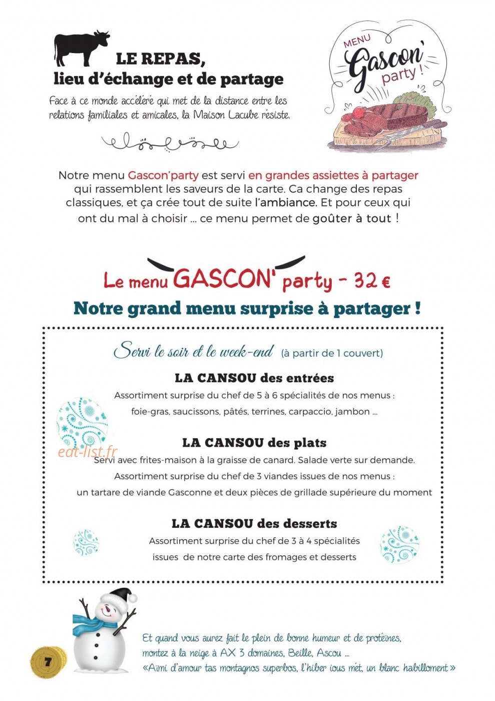 La Maison Lacube — carte page 7