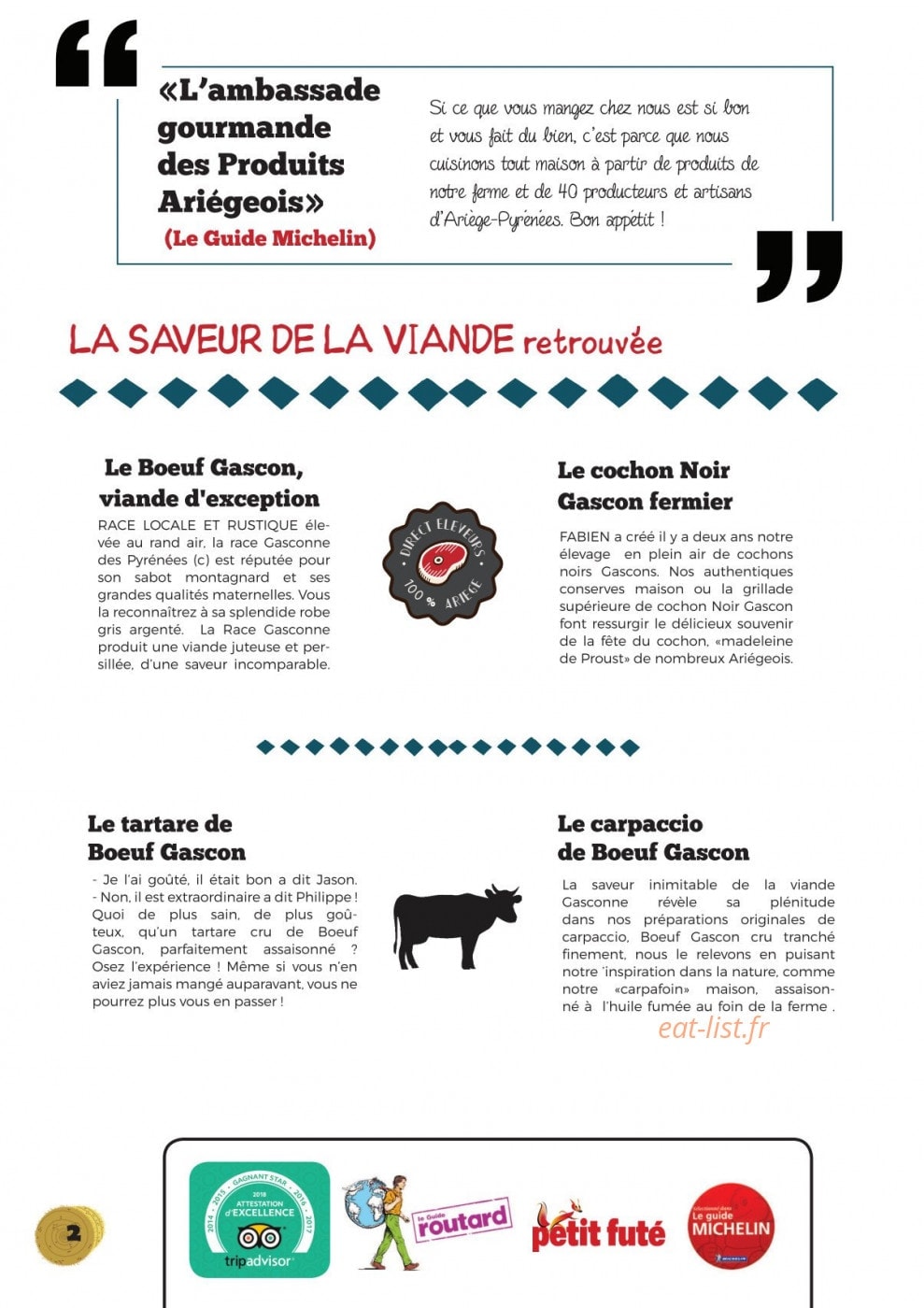 La Maison Lacube — carte page 2