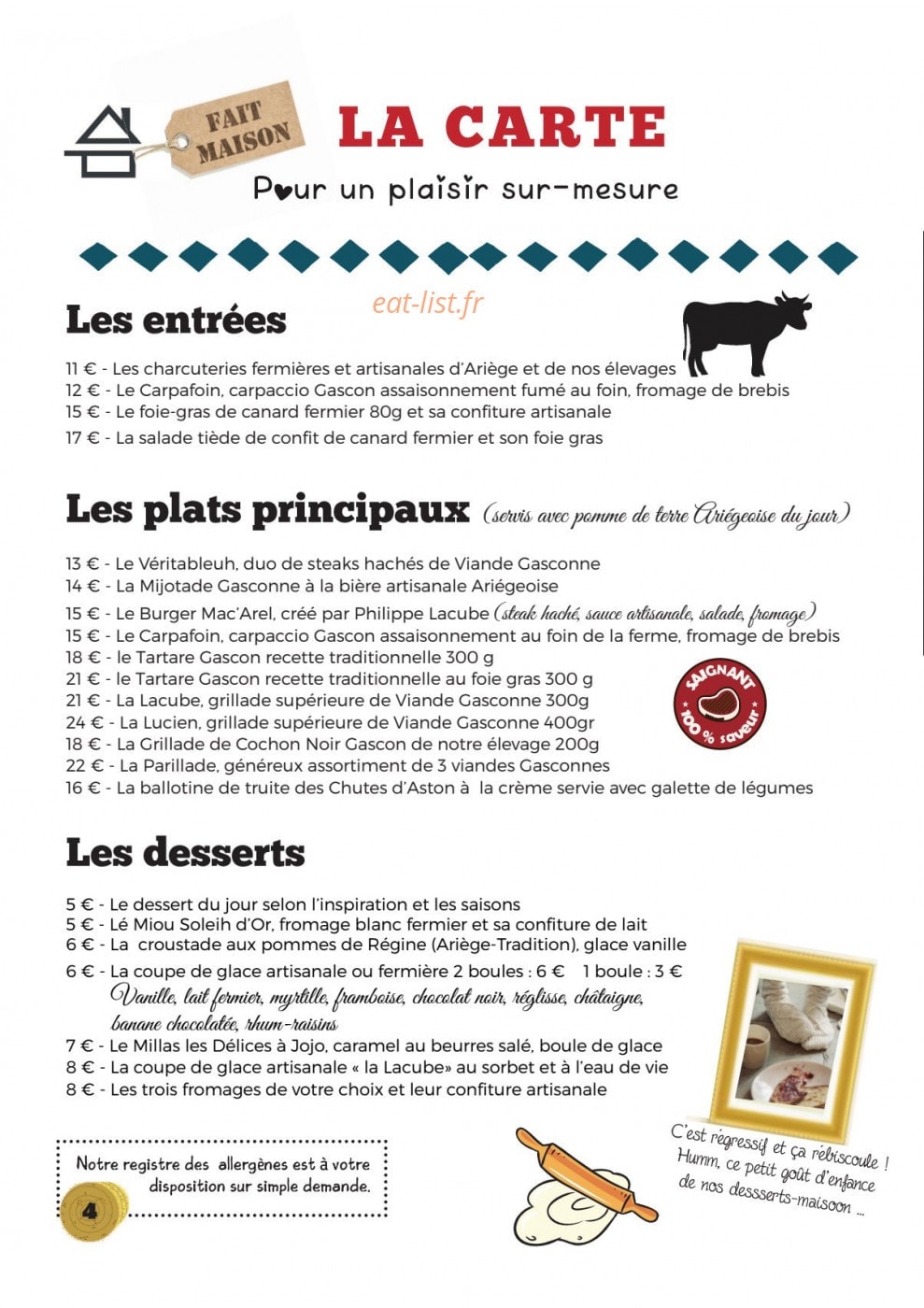 La Maison Lacube — carte page 4