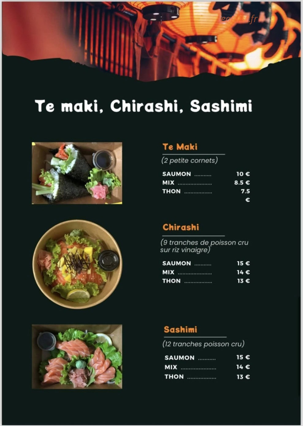 SAKURA Sushi Bar 974 — carte page 2
