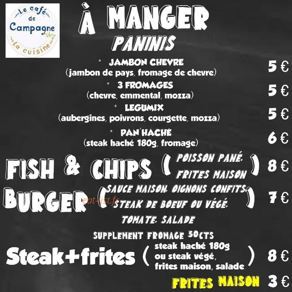 Le Café de Campagne — carte page 1