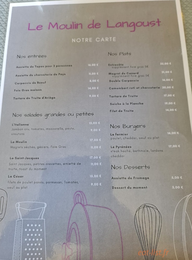 Le Moulin De Langoust — carte page 2