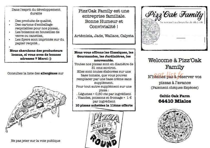 Pizz'Oak Family — carte page 2