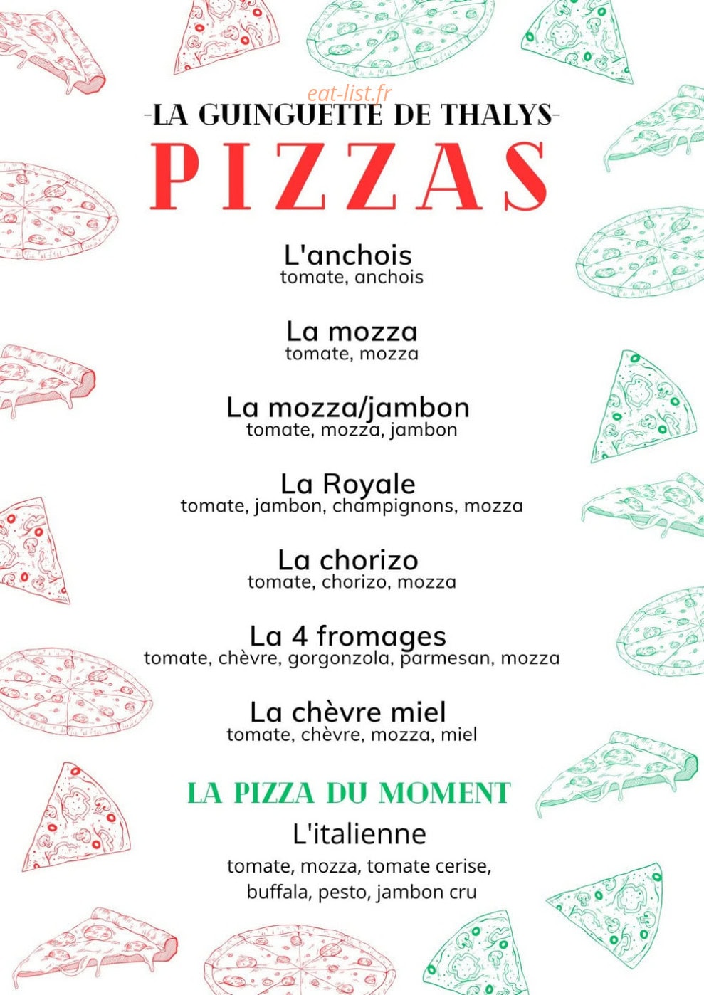 La Guinguette de Thalys — carte page 1