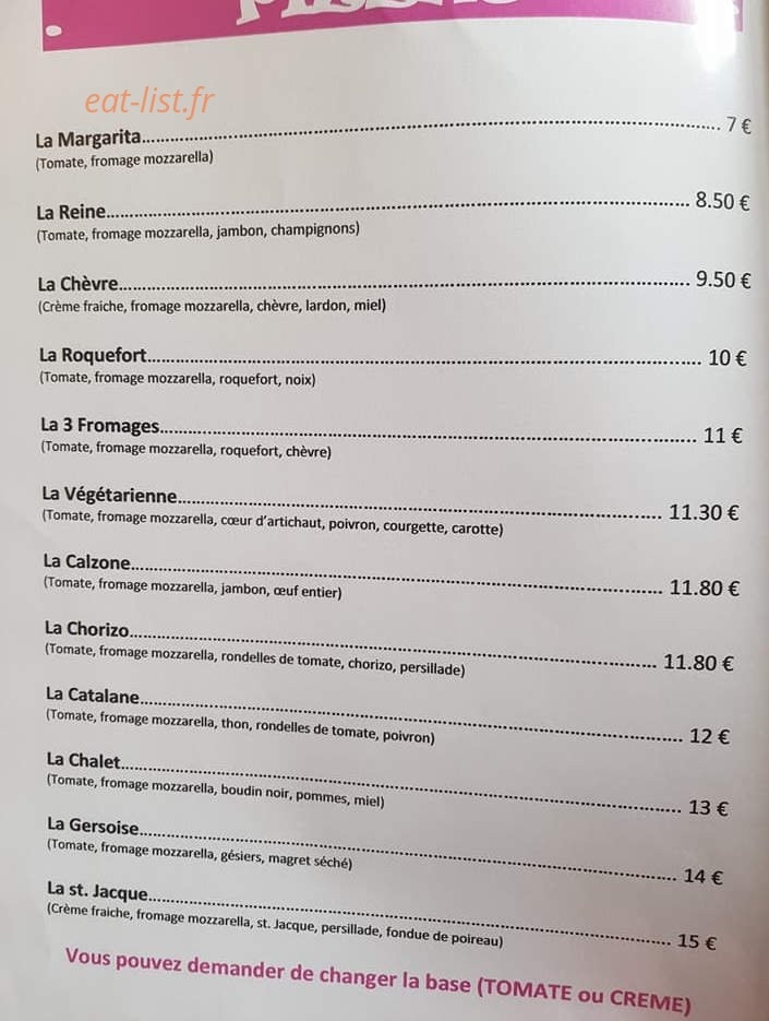 Le Chalet — carte page 1