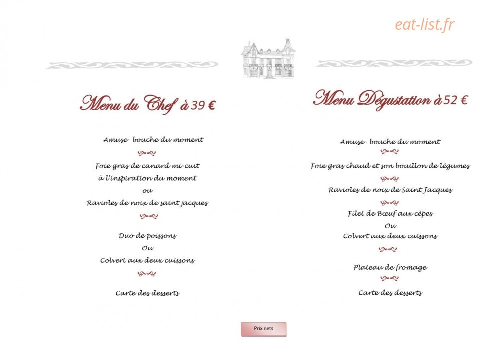 Les Saveurs du Manoir — carte page 3