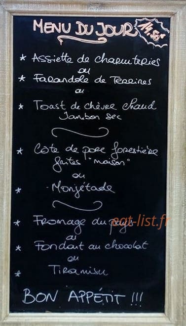 Le relais du grenier à jambons — carte page 1