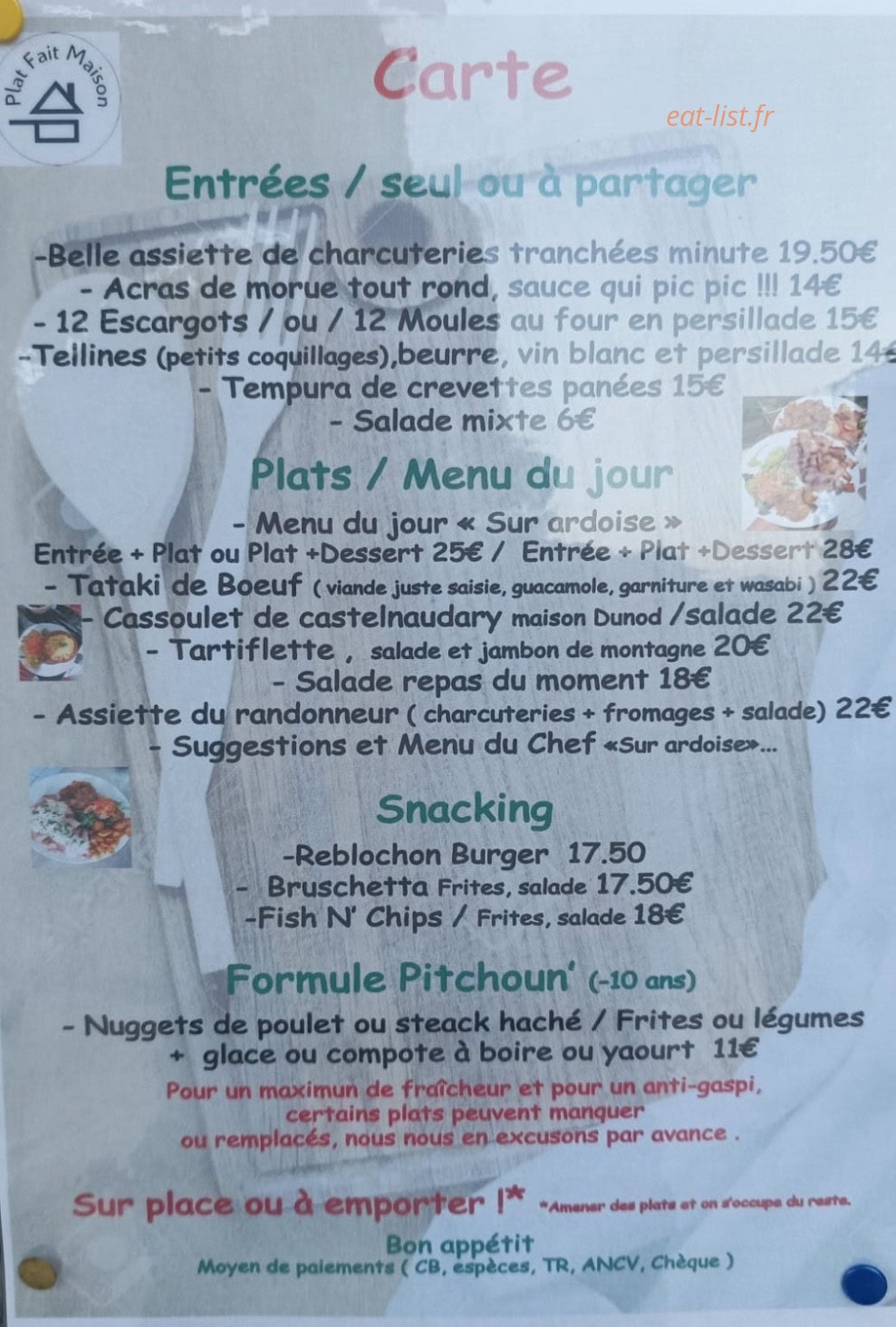 Le Sapin Rouge — carte page 1